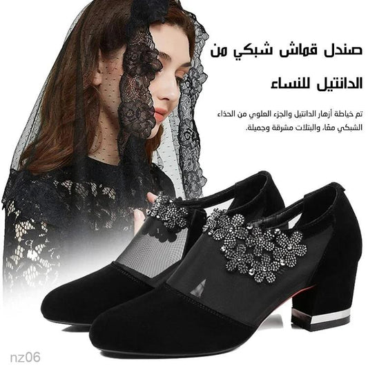 2025 new flower rhinestone sandals pointed shoes