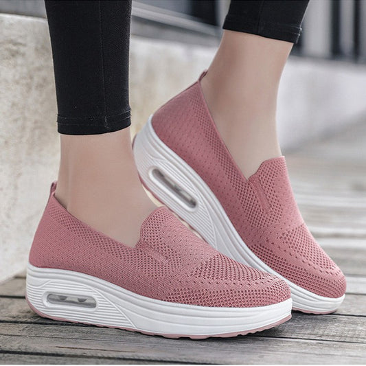 Breathable fly knit women's sports shoes
