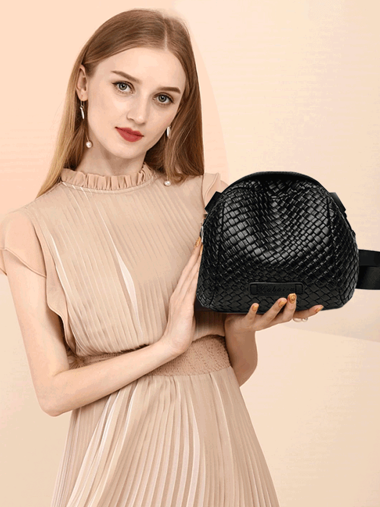 حقيبة نسائية فاخرة خفيفة متعددة الاستخدامات بكتف واحد قطري كاجوال بسيط أسود صغير