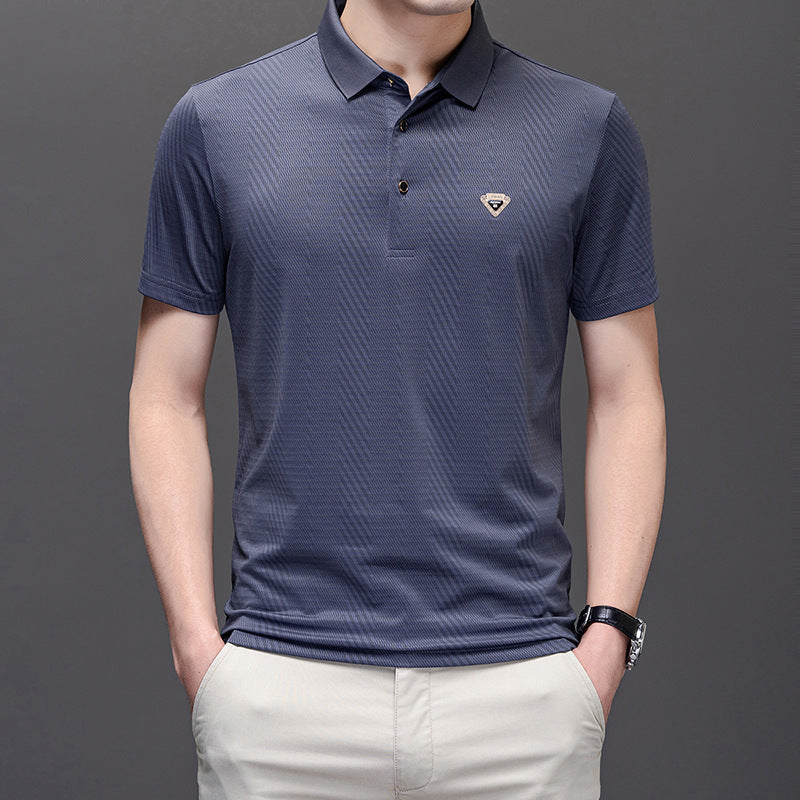 ae698-Men's simple business fashion polo shirt