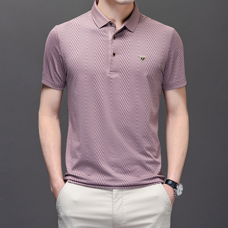 ae698-Men's simple business fashion polo shirt