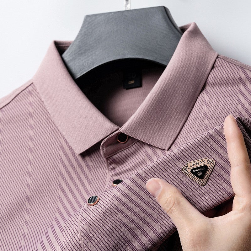 ae698-Men's simple business fashion polo shirt