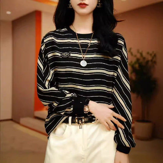 ae837-Women's fashionable loose long sleeve tops