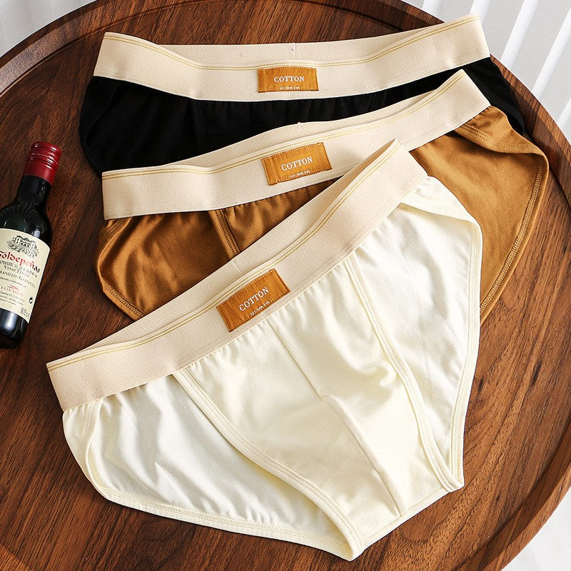 ah23-Men's Cotton Loose Simple Briefs