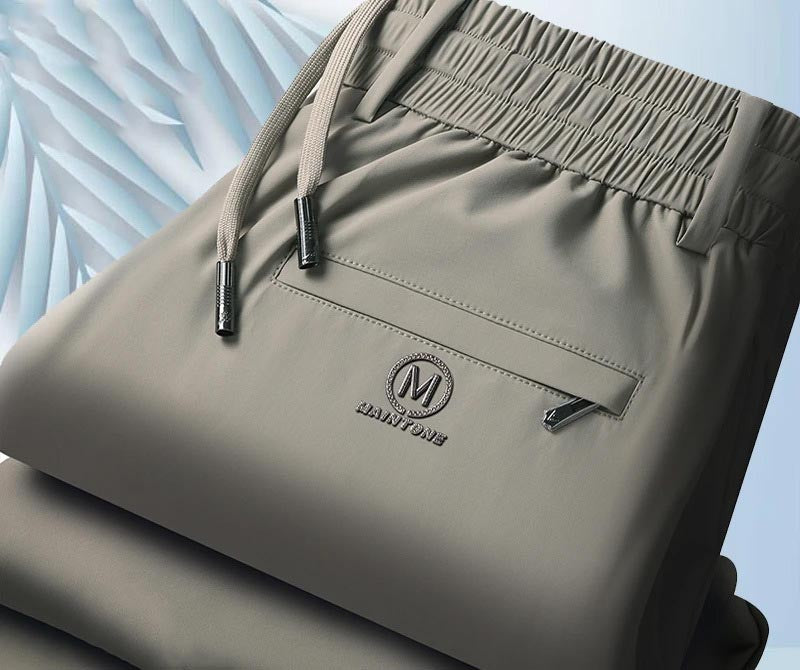 ah27-Men's summer ice silk loose casual pants