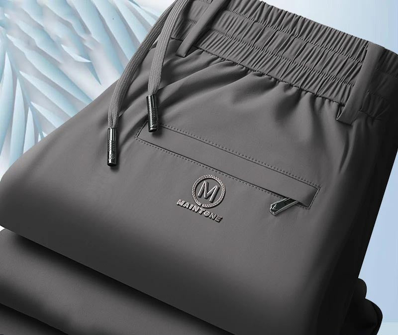 ah27-Men's summer ice silk loose casual pants