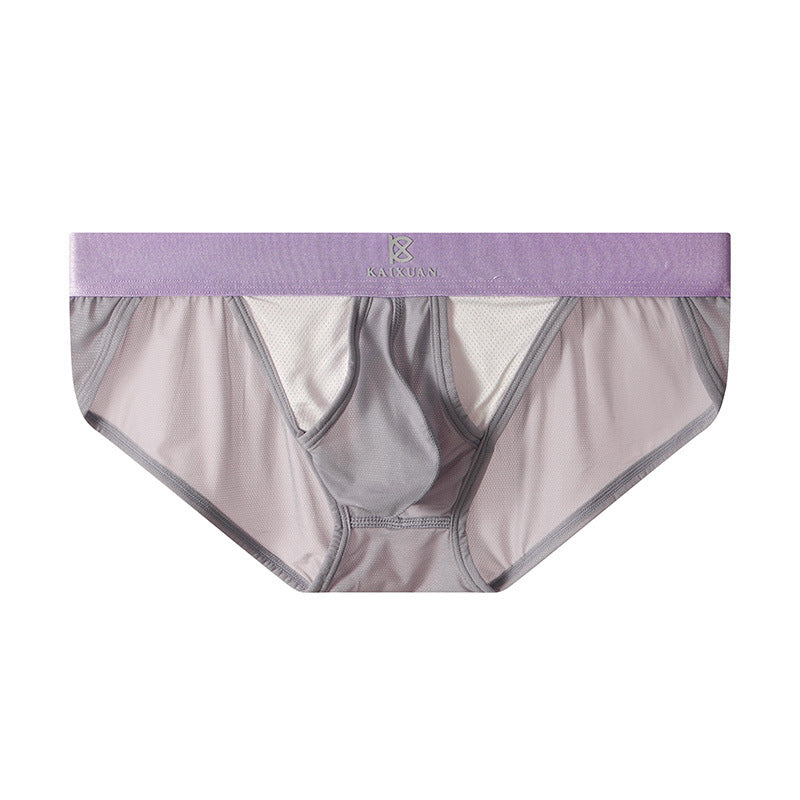 ah33-Men's summer ice silk light breathable briefs