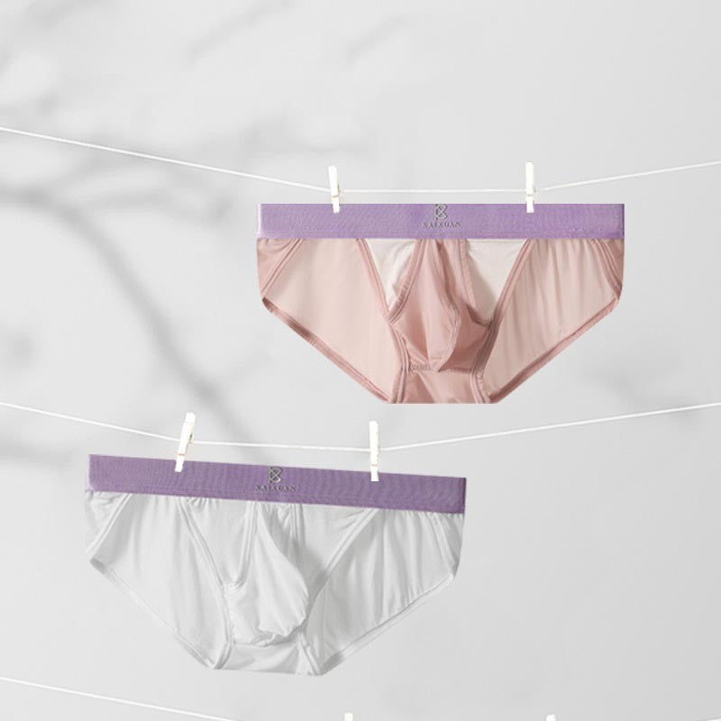 ah33-Men's summer ice silk light breathable briefs