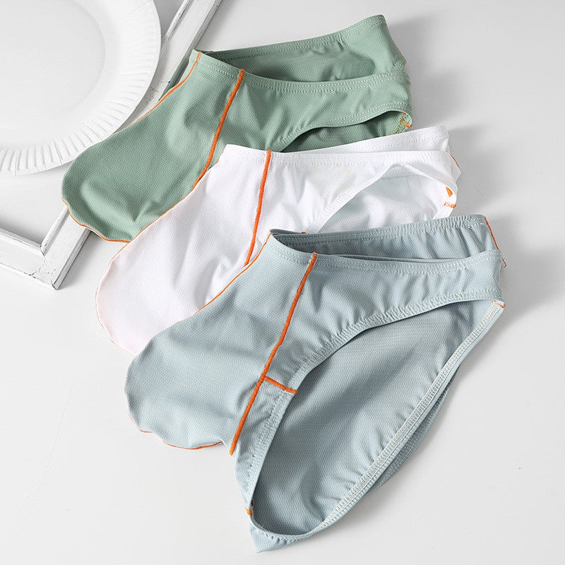 ah44-Men's thin ice silk low waist underwear