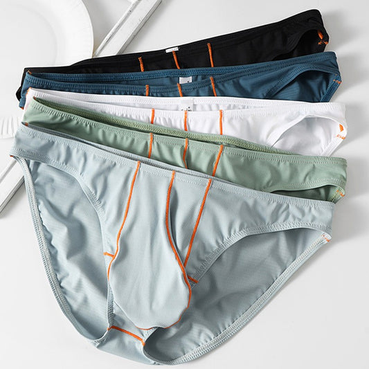 ah44-Men's thin ice silk low waist underwear