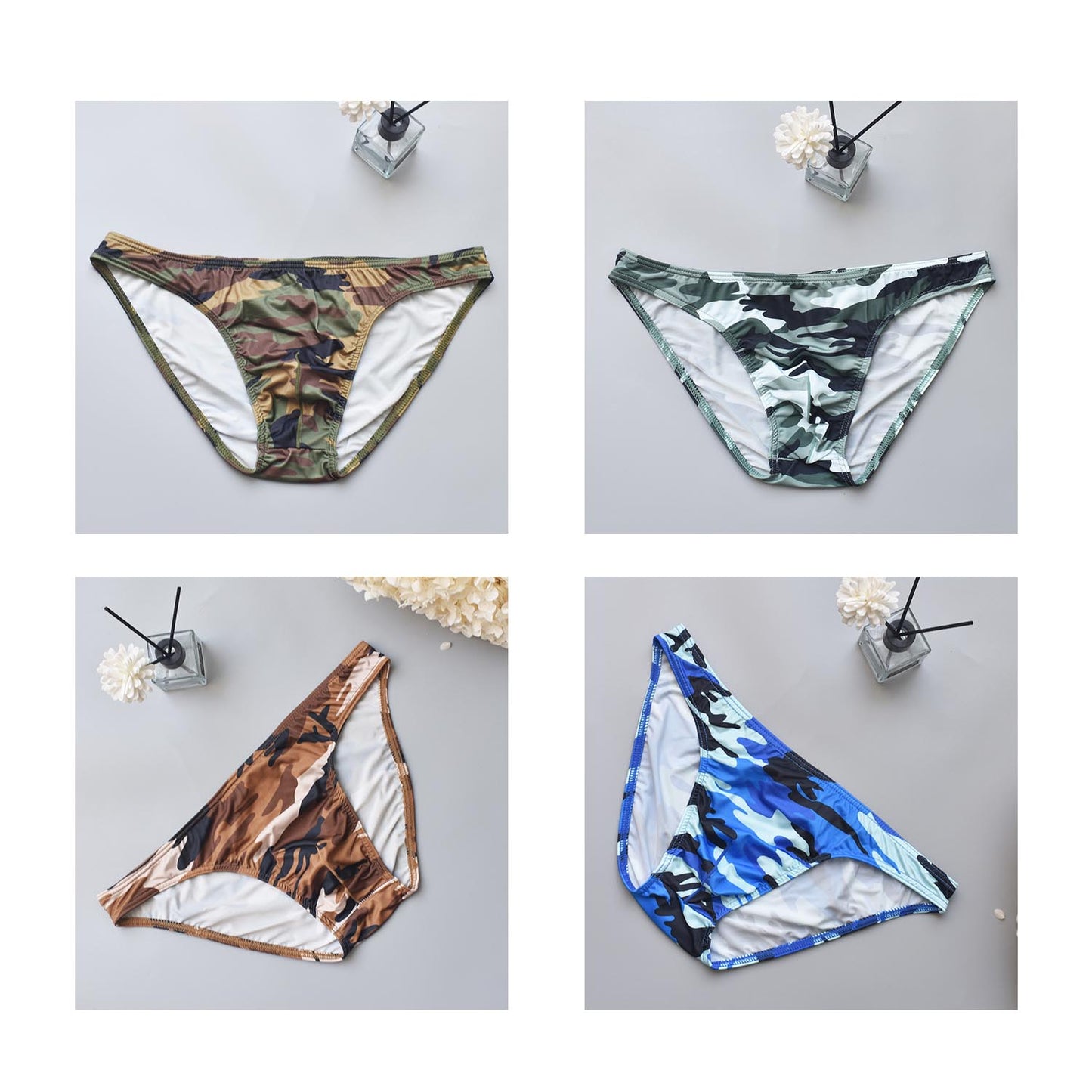 ah46-Men's fashionable low-waist quick-drying briefs