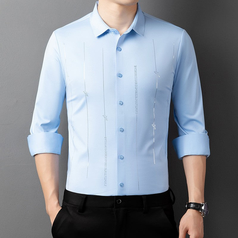 2025 مع قميصنا طويل الأكمام للأعمال العادية الرقيق والمطبوع